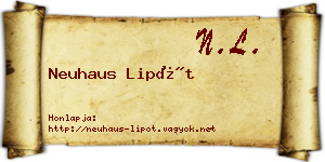 Neuhaus Lipót névjegykártya