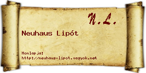 Neuhaus Lipót névjegykártya